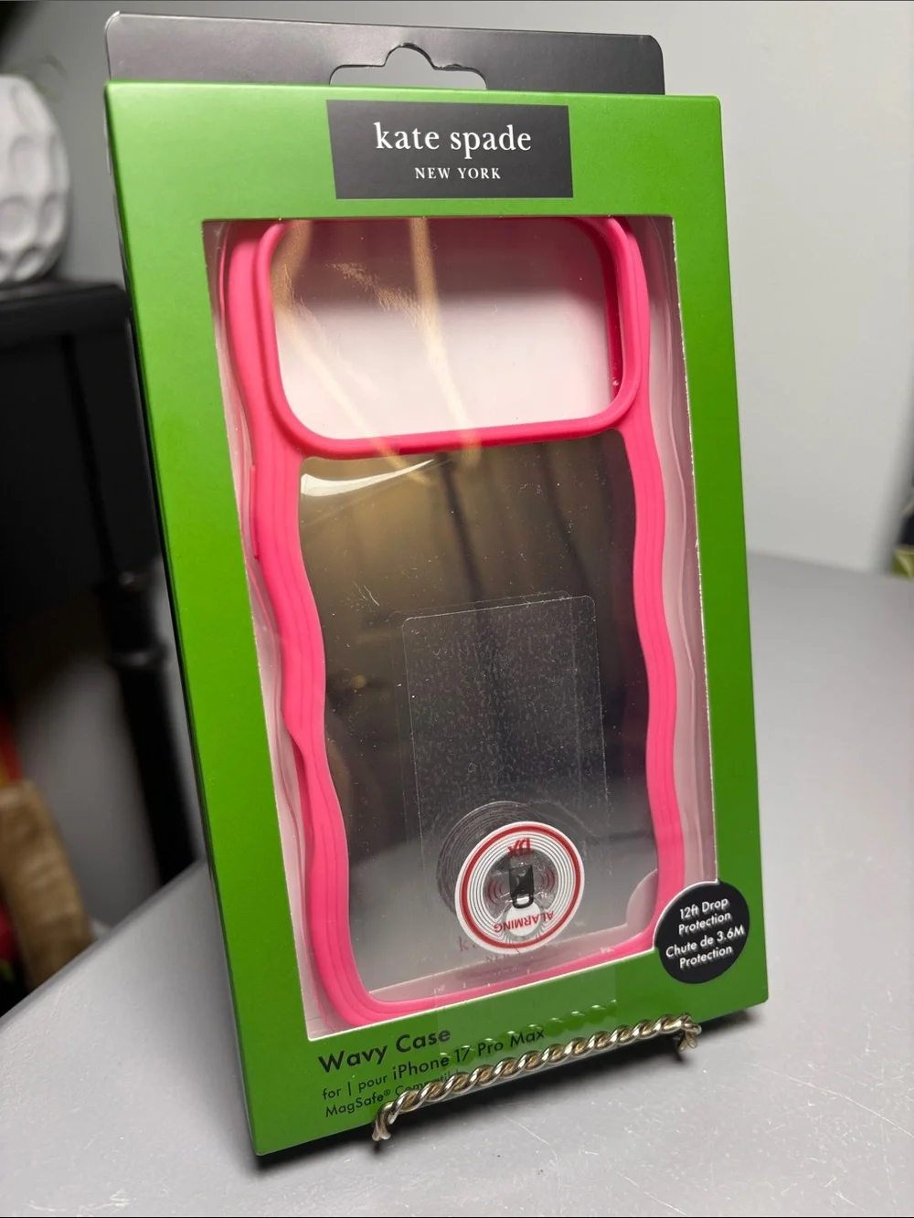 Kate Spade iPhone 17 Pro Max Case w/MagSafe Wavy Pink w/ Mirror